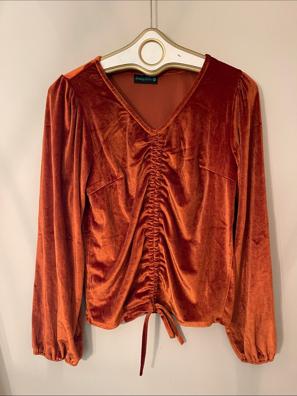 Sterling Creek TEXAS TWIST RUSTIC TOP Size Medium - Velvet - Copper / Rust Color